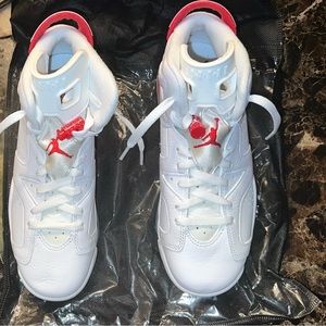 Jordan 6 Retro "White/University Red/Black" Kids